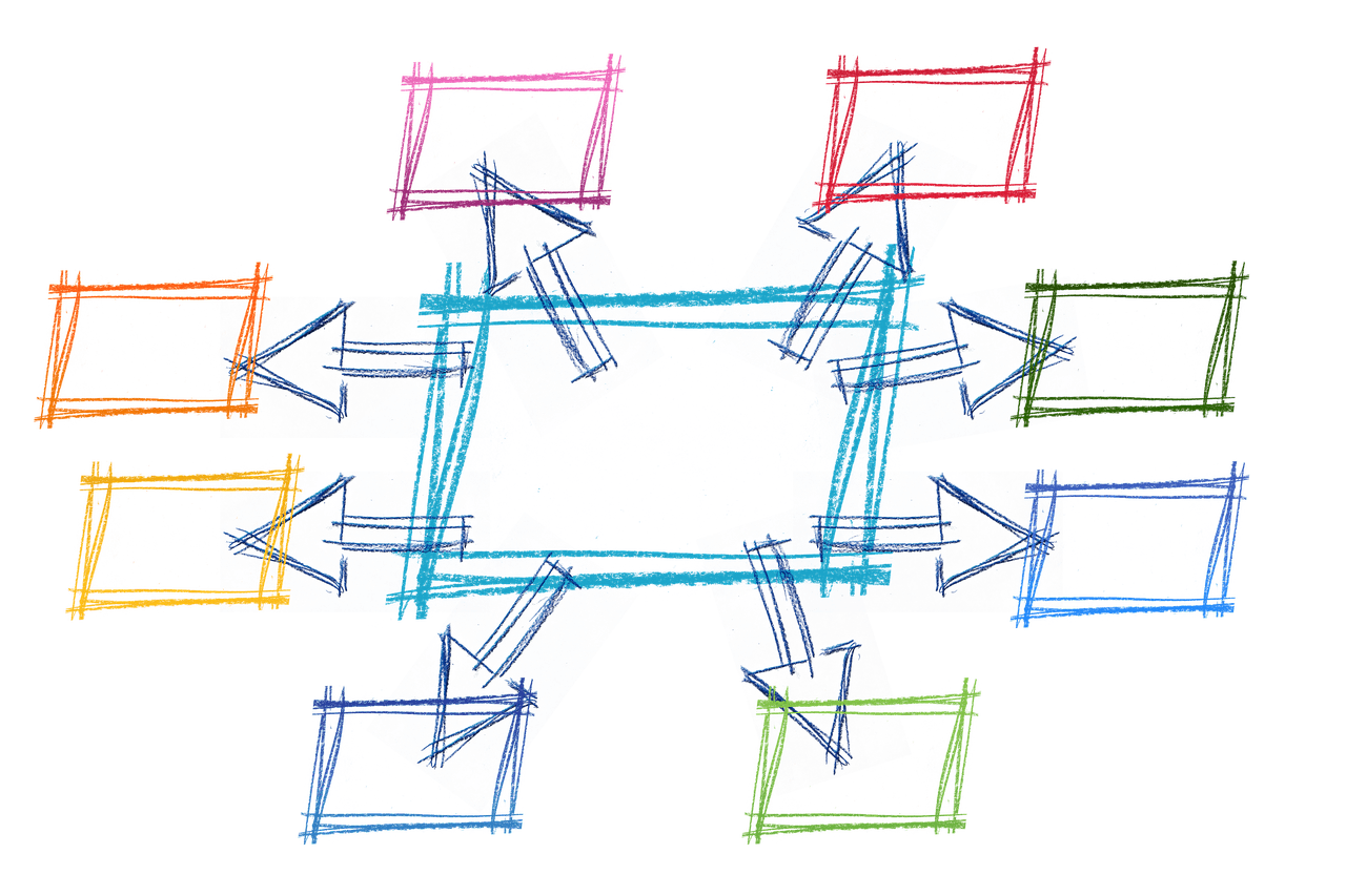 network, rectangle, rings